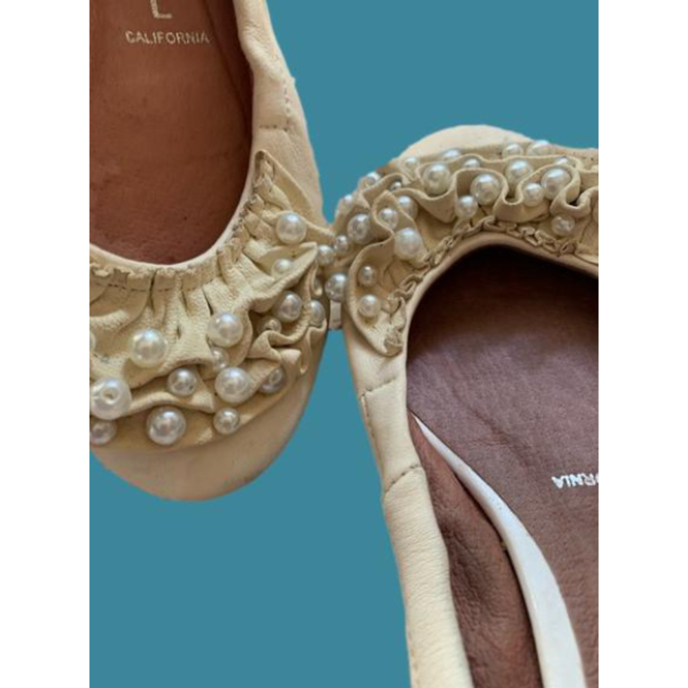 Jeffery Cambell flat handmade pearl shoe vintage slip on ballet flats size 6.5